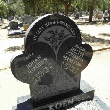 KOEN Johan Jurgens 1962-1987 &amp; Hester Johanna HANEKOM 1965-1987