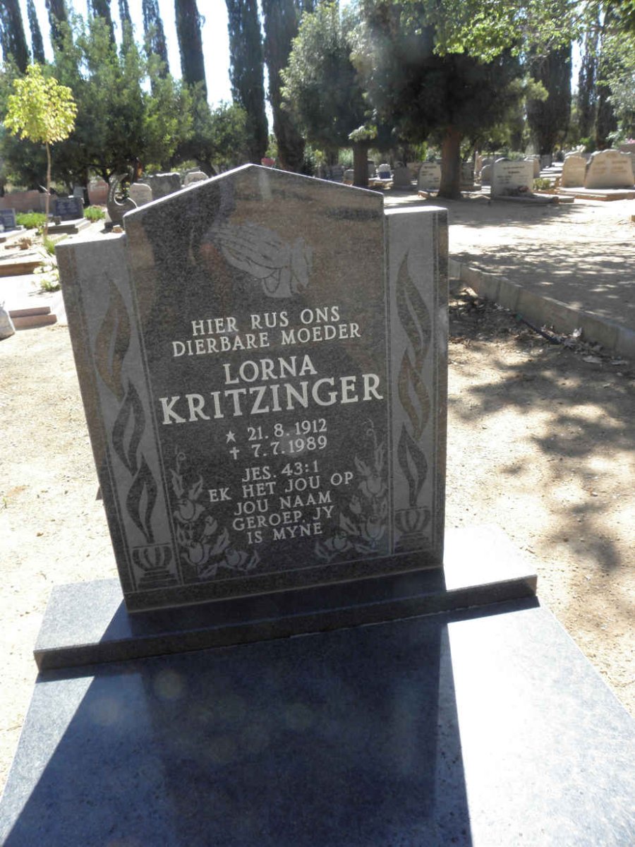 KRITZINGER Lorna 1912-1989