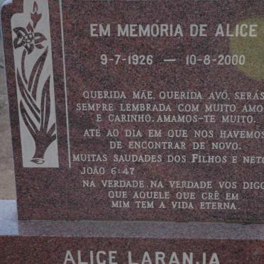 LARANJA Alice 1926-2000