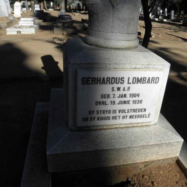LOMBARD Gerhardus 1904-1930