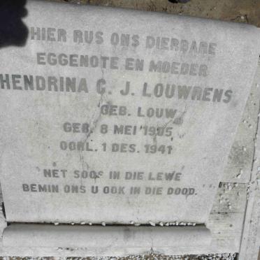 LOUWRENS Hendrina C.J. nee LOUW 1905-1941