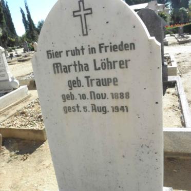 LÖHRER Martha nee TRAUPE 1888-1941