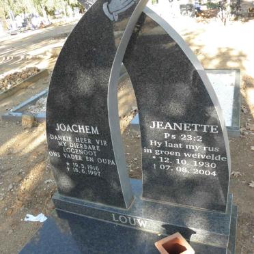 LOUW Joachem 1916-1997 :: LOUW Jeanette 1930-2004