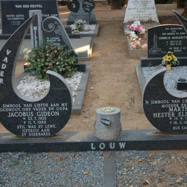 LOUW Jacobus Gideon 1925-1989 &amp; Martha Hester Elizabeth 1927-1999