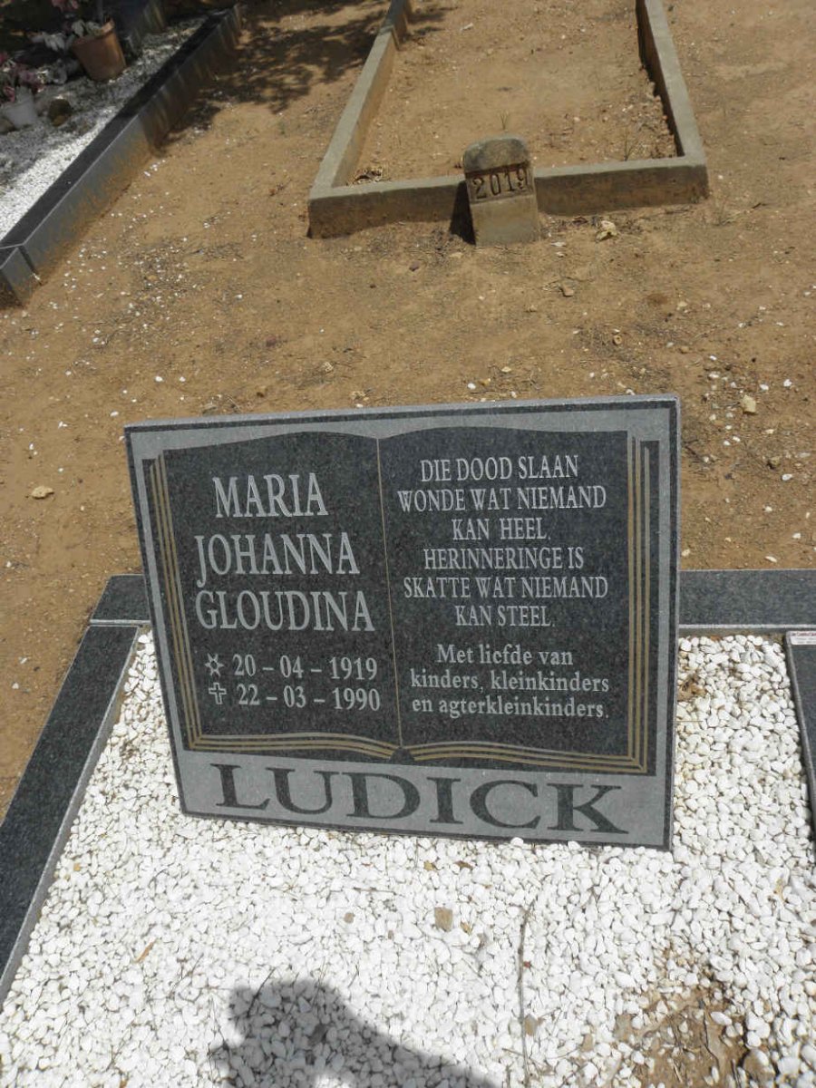 LUDICK Maria Johanna Gloudina 1919-1990