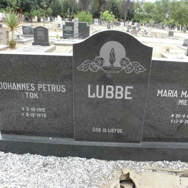 LUBBE Johannes Petrus 1912-1970 &amp; Maria Magrietha 1921-2008