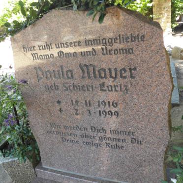 MAYER Paula nee SCHIERI-LARTZ 1916-1999