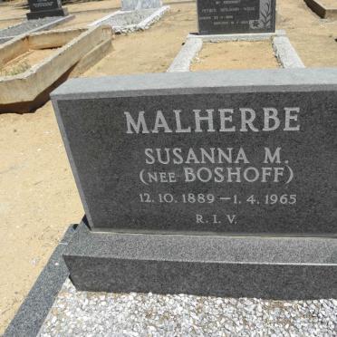 MALHERBE Susanna M. nee BOSHOFF 1889-1965