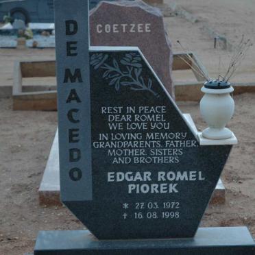 MACEDO Edgar Romel Piorek, de 1972-1998