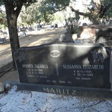 MARITZ Andries Jacobus 1901-1975 &amp; Sussanna Elizabeth 1904-1989