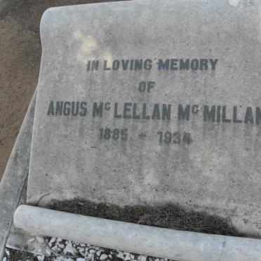 McMILLAN Angus McLellan 1885-1934