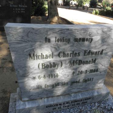 McDONALD Michael Charles Edward 1914-1964 &amp; Evelyn M.F. HART 1916-2004