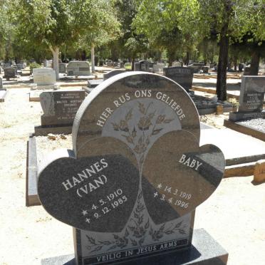 MERWE Hannes, van der 1910-1985 &amp; Baby 1919-1996