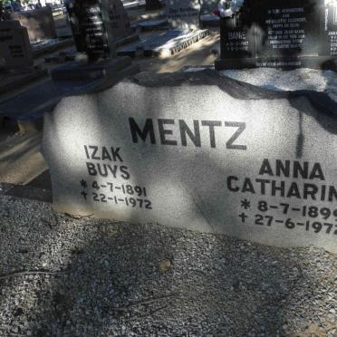 MENTZ Izak Buys 1891-1972 &amp; Anna Catharina 1899-1972