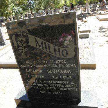 MILHO Susanna Gertruida 1921-1988