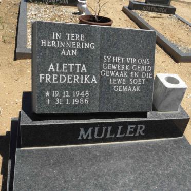 MÜLLER Aletta Frederika 1948-1986