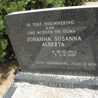 MYBURGH Johanna Susanna Alberta 1902-1988