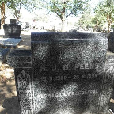 PEENS H.J.G. 1900-1955 &amp; Jacoba Johanna Aletta voorheen MEYER nee MARTINS 1890-1963