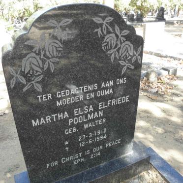 POOLMAN Martha Elsa Elfriede nee WALTER 1912-1994