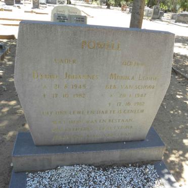 POWELL Daniel Johannes 1945-1982 &amp; Monika Louise VAN SCHOOR 1947-1982