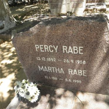 RABE Percy 1892-1958 &amp; Martha 1911-1998