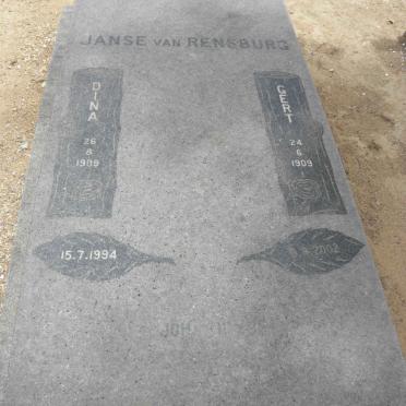 RENSBURG Gert, janse van 1909-2002 &amp; Dina 1909-1994
