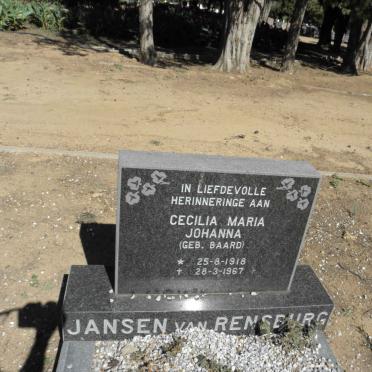 RENSBURG Cecilia Maria Johanna, jansen van nee BAARD 1918-1967