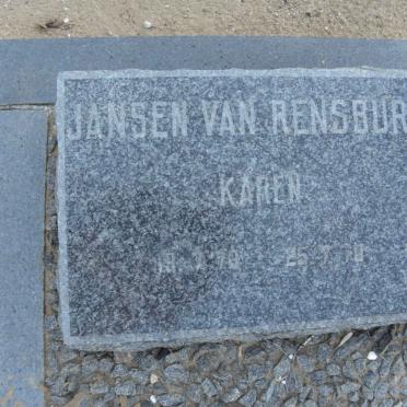 RENSBURG Karen, jansen van 1970-1970
