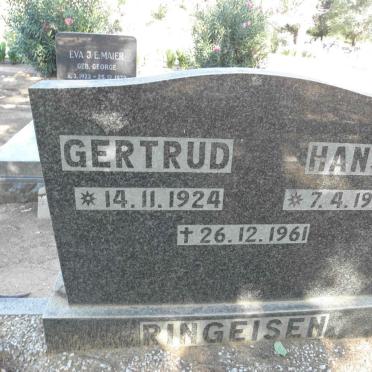 RINGEISEN Hans 1921-1961 &amp; Gertrud 1924-1961