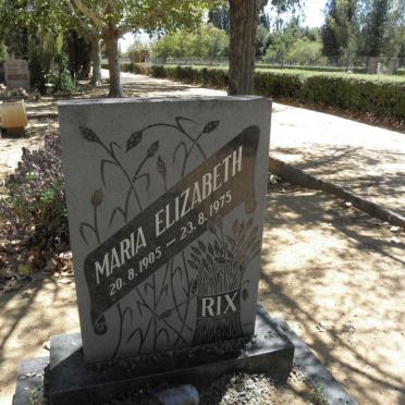 RIX Maria Elizabeth 1905-1975