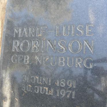 ROBINSON Marie-Luise nee NEUBURG 1891-1971
