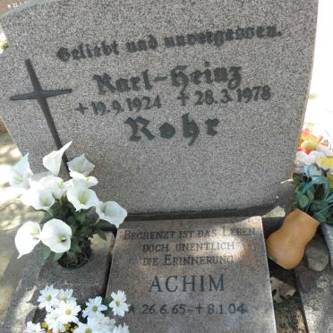 ROHR Karl-Heinz 1924-1978 :: ROHR Achim 1965-2004