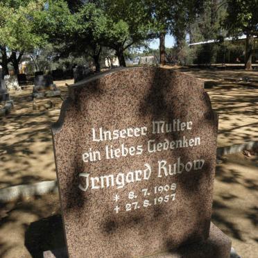 RUBOW Irmgard 1908-1957