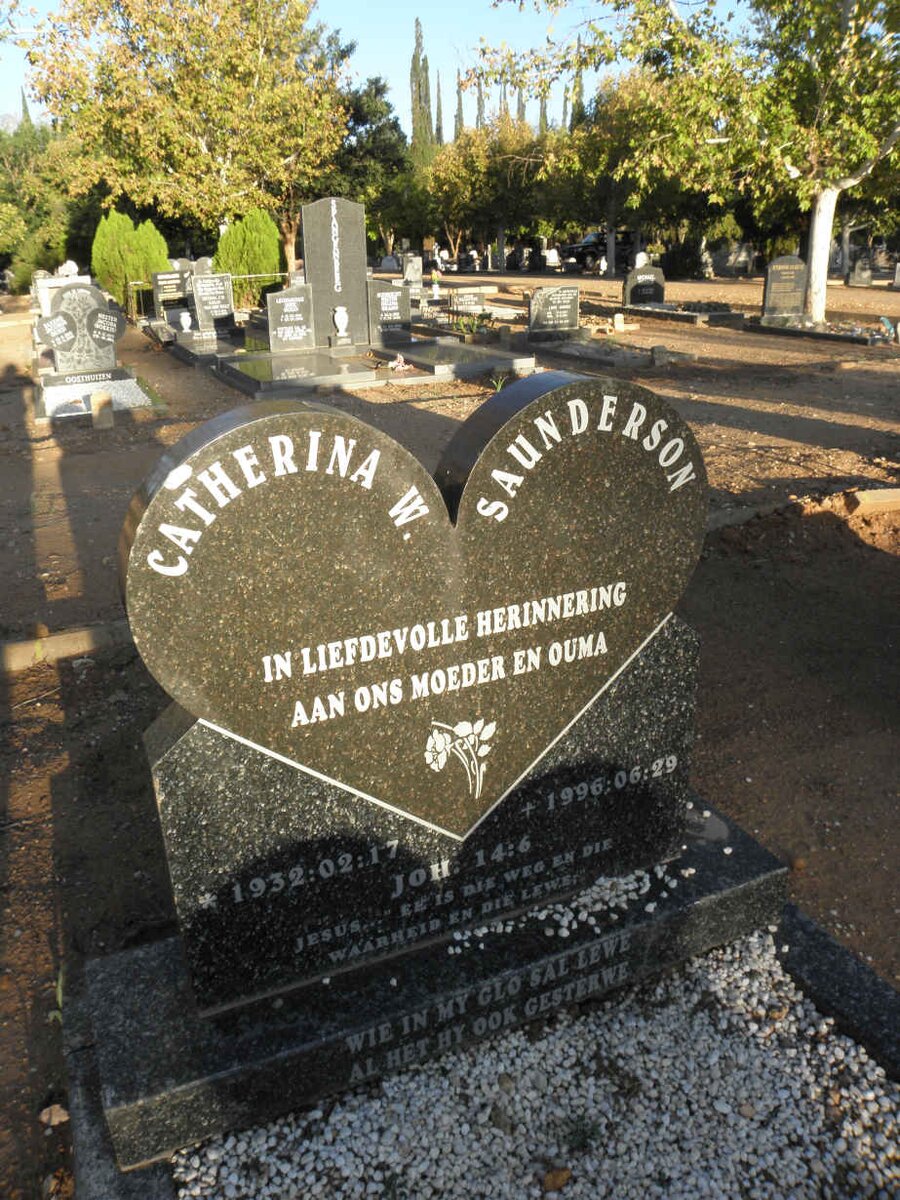 SAUNDERSON Catherina W. 1932-1996