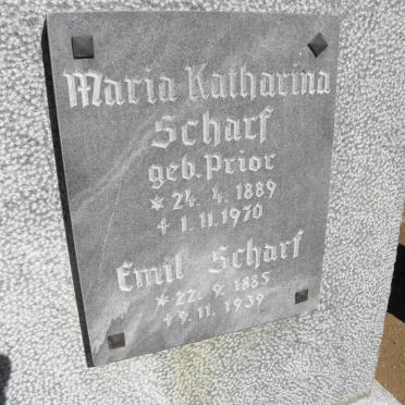 SCHARF Emil 1885-1939 &amp; Maria Katharina nee PRIOR 1889-1970