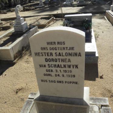 SCHALKWYK Hester Salomina Dorothea, van 1939-1939