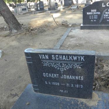 SCHALKWYK Ockert Johannes, van 1908-1973