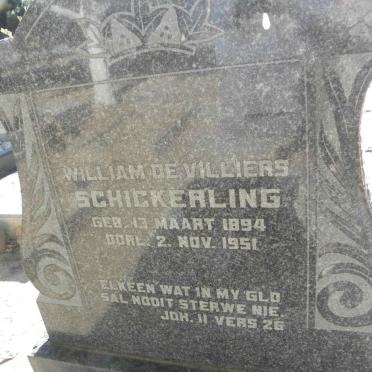 SCHICKERLING William De Villiers 1894-1951