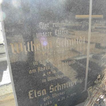SCHMIDT Wilhelm 1881-1948 &amp; Elsa WERNER 1883-1979
