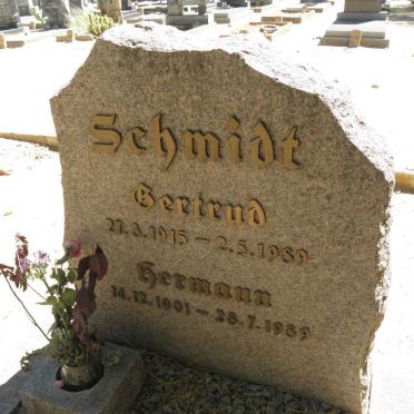 SCHMIDT Hermann 1901-1989 &amp; Gertrud 1915-1989