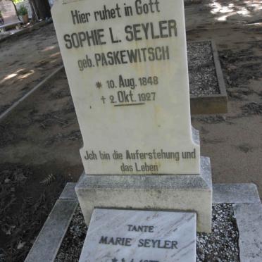 SEYLER Sophie L. nee PASKEWITSCH 1848-1927 :: SEYLER Marie 1877-1975