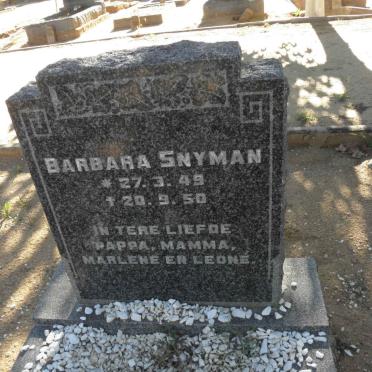SNYMAN Barbara 1949-1950