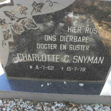 SNYMAN Charlotte C. 1962-1979