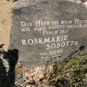 SOBOTTA Rosemarie nee SIEKS 1940-1997