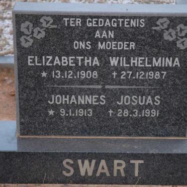 SWART Johannes Josuas 1913-1991 &amp; Elizabetha Wilhelmina 1908-1987