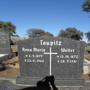 TAUPITZ Walter 1872-1951 &amp; Anna Maria 1879-1966