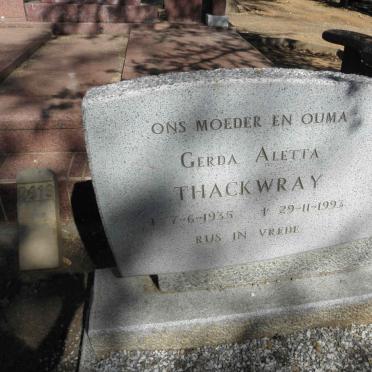 THACKWRAY Gerda Aletta 1935-1993