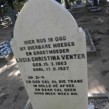 VENTER Lucia Christina 1863-1927