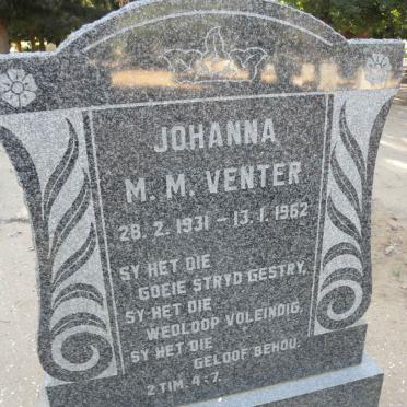 VENTER Johanna M.M. 1931-1962