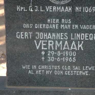 VERMAAK Gert Johannes Lindeque 1900-1965